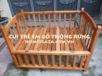 Giường cũi trẻ em gỗ THÔNG QUẾ màu tự nhiên